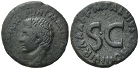 Augustus (27 BC-AD 14). Æ As (24,71 mm, 8,57 g). Rome, 7 BC. Moneyer M. Salvius Otho. Bare head l. R/ Legend around large S C. RIC 432. Very fine.