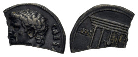Claudius (41-54). AR Cistophoric Tetradrachm Fragment (19,5 mm, 4,6 g). Ephesus, AD 41-42. Bare head l. R/ Tetrastyle temple, statue of Diana Ephesia ...