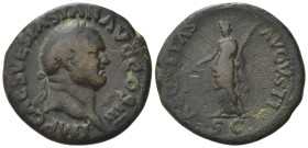 Vespasian (69-79). Æ As (28,29 mm 10,13 g), Rome, AD 71. Laureate head r. R/ Aequitas standing l., holding scales and palm branch. RIC 289. Very fine....