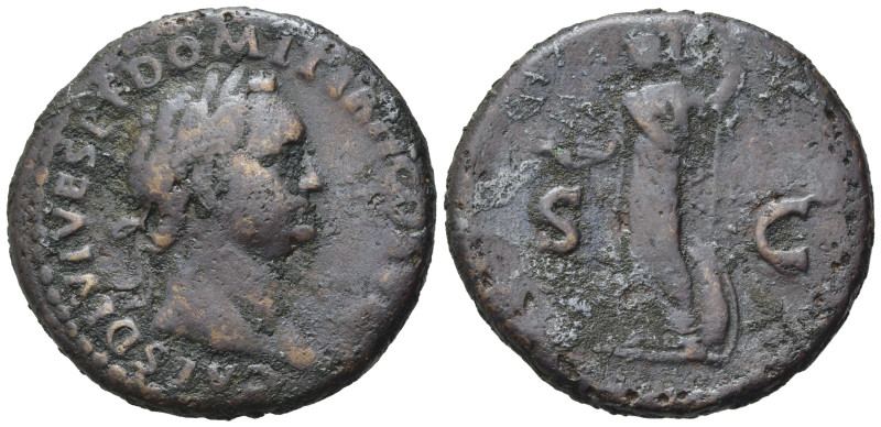 Domitian (Caesar, 69-81). Æ As (26,00 mm, 11,02 g). Rome, AD 80-81. Laureate hea...