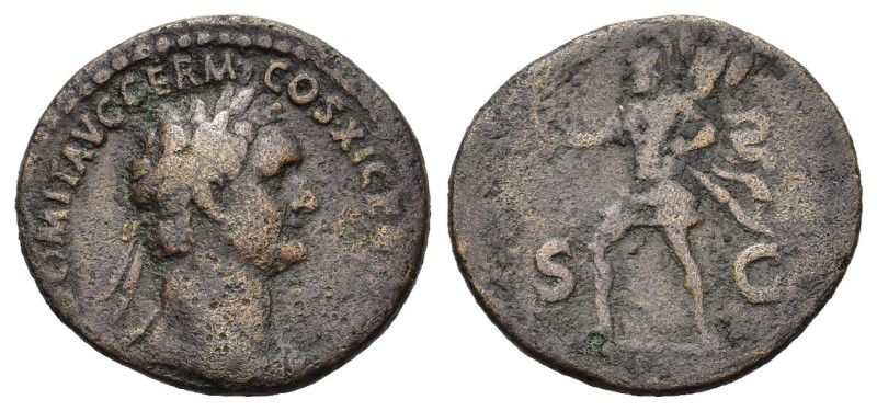 Domitian (81-96). Æ As (26,83 mm, 7,59 g). Rome, AD 85. Laureate bust r., wearin...