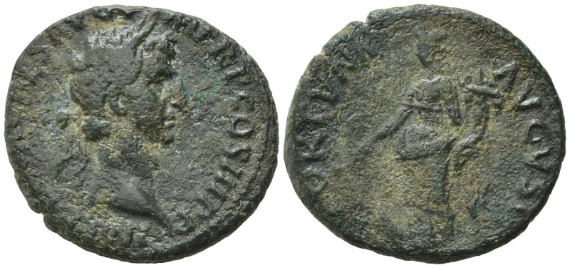 Nerva (96-98). Æ Sestertius (26,85 mm, 10,54 g). Rome, AD 97. Laureate head r. R...