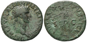 Nerva (96-98). Æ As (27,75 mm, 9,83 g). Rome, AD 97. Laureate head r. R/ Libertas standing l., holding pileus and sceptre. RIC 86. Good fine.