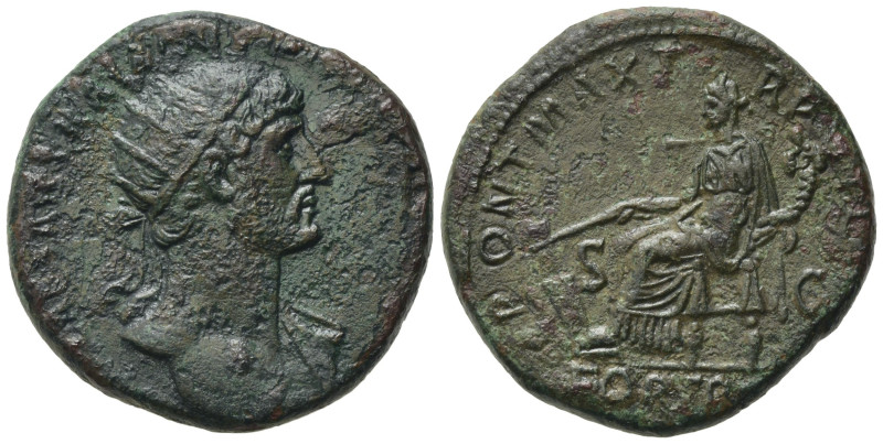 Hadrian (117-138). Æ Dupondius (25,61 mm, 12,45 g). Rome, AD 118. Radiate bust r...