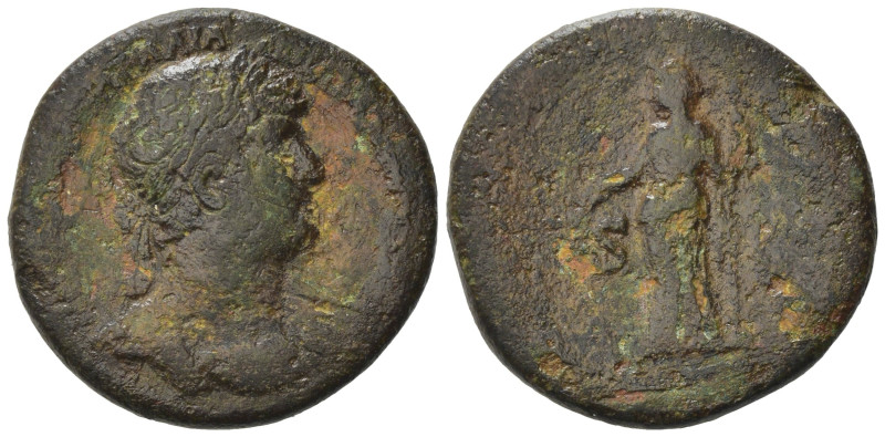 Hadrian (117 – 138) Æ Sestertius (33,60 mm, 23,34 g). Rome, AD 122. Laureate, dr...