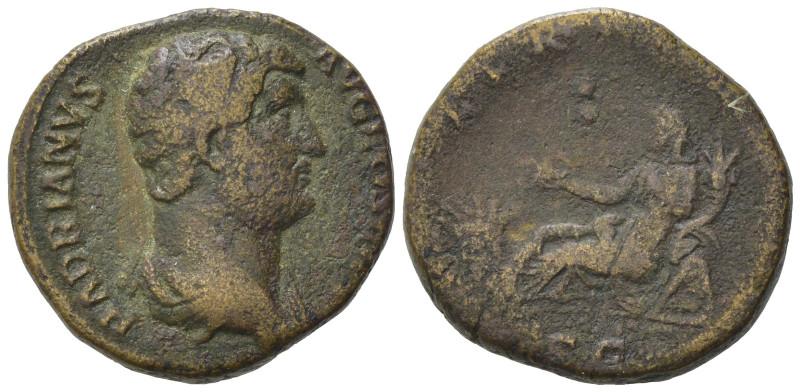 Hadrian (117-138). Æ As (25,09 mm, 13,18 g). Rome, AD 134-138. Bare headed and d...