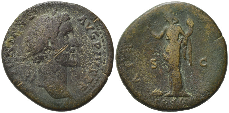 Antoninus Pius (138-161). Æ Sestertius (33,30 mm, 21,84 g). Rome, AD 139. Laurea...