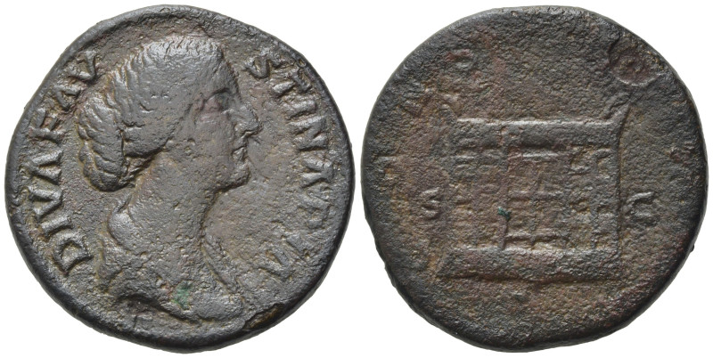 Diva Faustina Junior (died AD 175/6). Æ Sestertius (31,71 mm, 24,17 g). Rome, af...