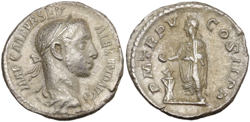 Severus Alexander (222-235). AR Denarius (18,4 mm, 2,17 g). Rome, 226. Laureate ...