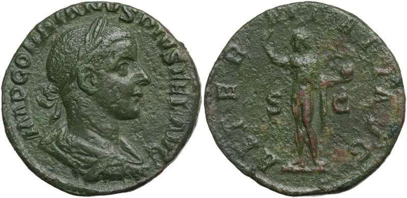 Gordian III (238-244). Æ Sestertius (29,5 mm, 15,5 g). Rome, AD 240-243. Laureat...