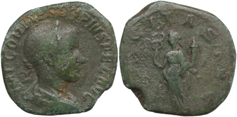 Gordian III (238-244). Æ Sestertius (28 mm, 14,27 g). Rome, AD 240. Laureate, dr...