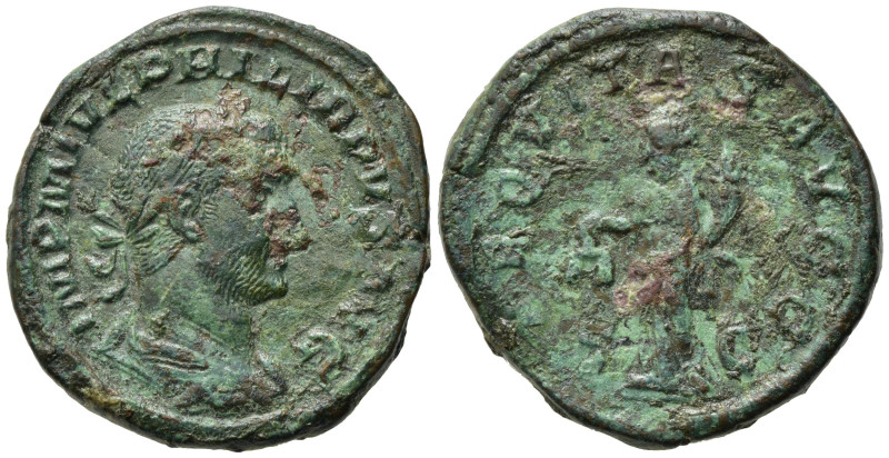 Philip I (244-249). Æ Sestertius (30,77 mm, 19,27 g). Rome, AD 244-249. Laureate...