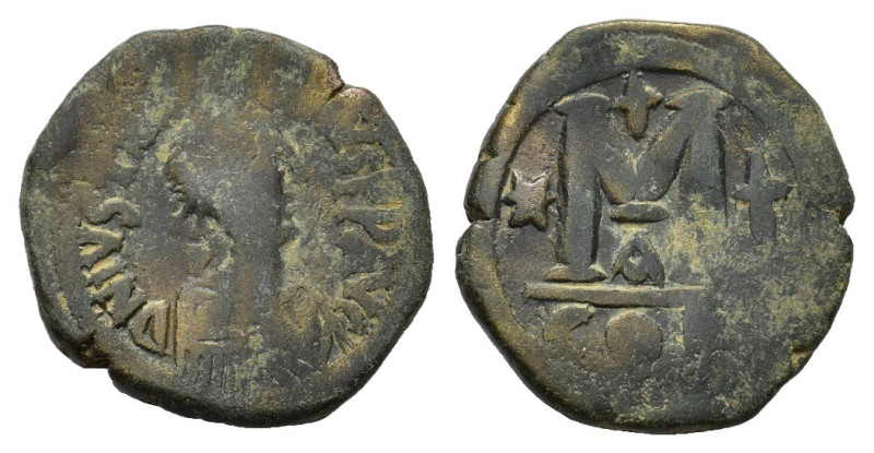 Justin I (518-527). Æ 40 Nummi (31,5 mm, 17 g). Constantinople. Diademed, draped...