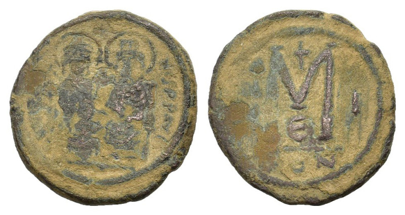 Justin II and Sophia (565-578). Æ 40 Nummi (28 mm, 13,4 g). Constantinople, year...