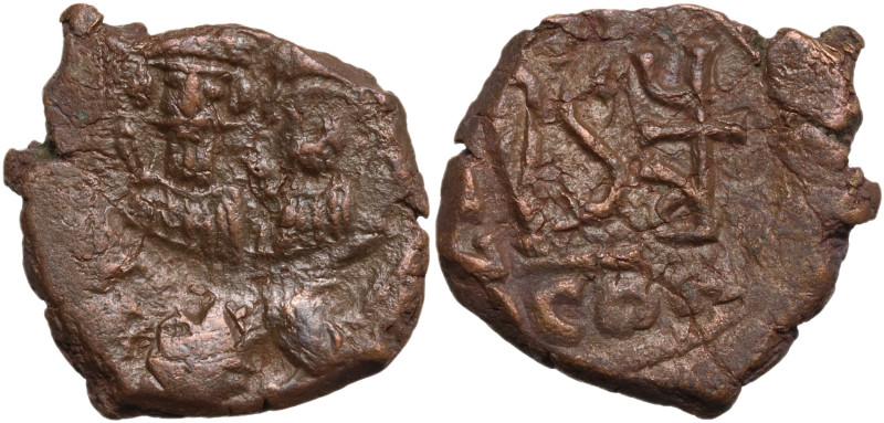 Heraclius with Heraclius Constantine. Æ 40 Nummi (22,4 mm, 6,5 g). Sicilian mint...