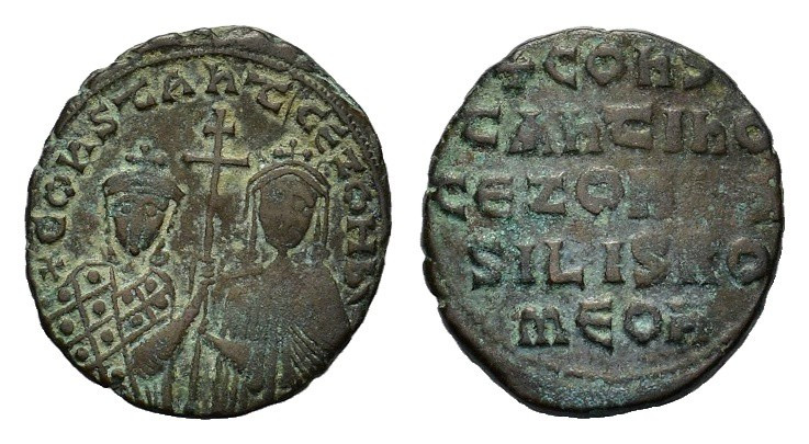 Constantine VII and Zoe (913-959). Æ 40 Nummi (23,9 mm, 7,5 g). Constantinople, ...