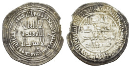 Islamic, Umayyad Caliphate. Sulayman (96-99 AH / 717-720 AD). AR Dirham, Dimashq mint, 97 AH. Kalima in three lines; mint and date formula around. R/ ...