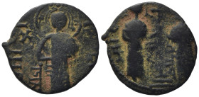 Islamic, Anatolia & al-Jazira (Post-Seljuk). Zangids (Syria). Nur al-Din Mahmud. AH 541-569 / AD 1146-1173. Æ Dirham (21,2 mm, 4 g). Unnamed (Aleppo [...