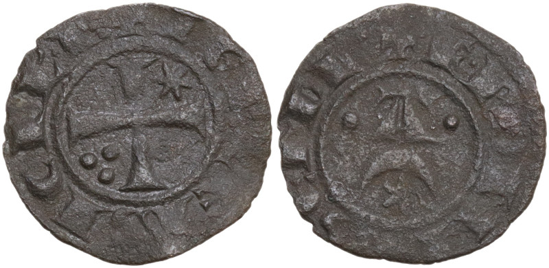 Italy, Sicily, Messina. Federico II (1197-1250). Æ Denaro (15,9 mm, 0,7 g), stru...