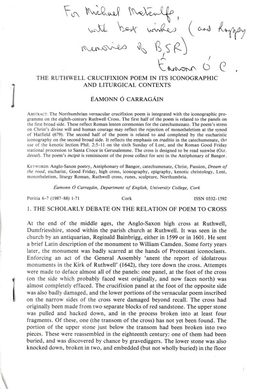 Carragain E., The ruthwell crucifixion poem in its iconographic and liturgical c...