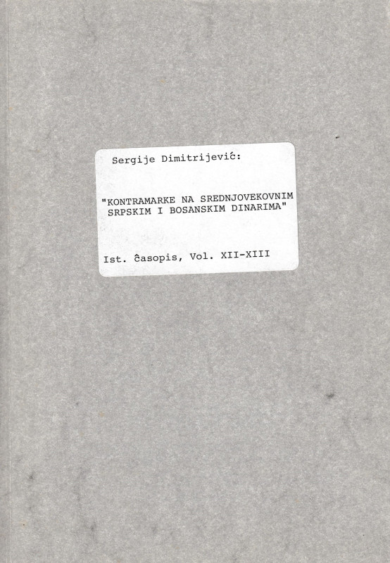 Dimitrijevic S., Kontramarke na Srednjovekovnim srpskim I Bosanskim Dinarima. Ri...
