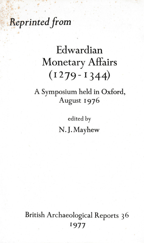 Metcalf D. M., A survey of numismatic research into the pennies of first three E...