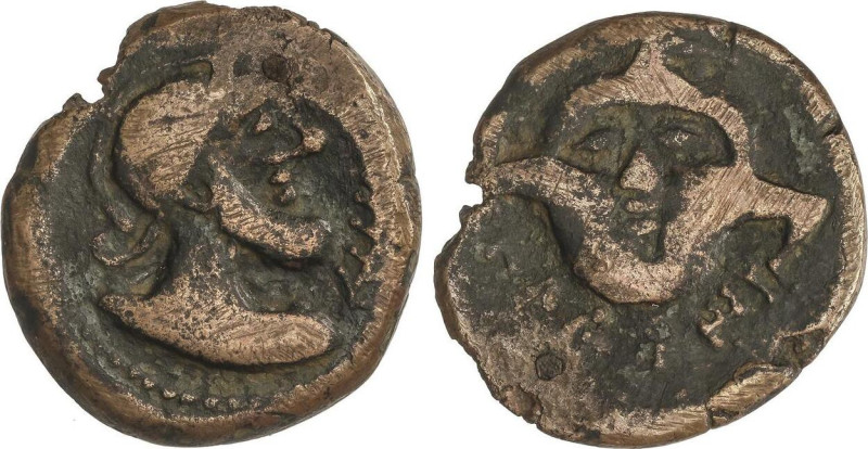 As. 150-20 a.C. ILIBERI (FLORENTIA ILIBERRITANUM, Granada). Anv.: Cabeza masculi...