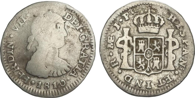 1/2 Real. 1810. LIMA. J.P. 1,48 grs. (Leves rayitas). RARA. AC-351. BC+.