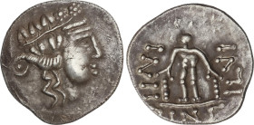 Tetradracma. Posterior al 148 a.C. CELTAS DEL DANUBIO. IMITACIONES DE THASOS. Anv.: Cabeza juvenil de Dionisos a derecha coronado de hojas de hiedra. ...