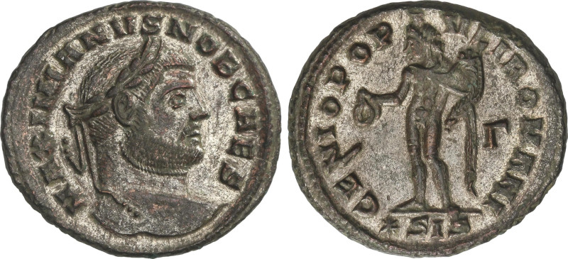 Follis. Acuñada el 305-311 d.C. GALERIO MAXIMIANO. SISCIA. Anv.: MAXIMIANVS NOB ...