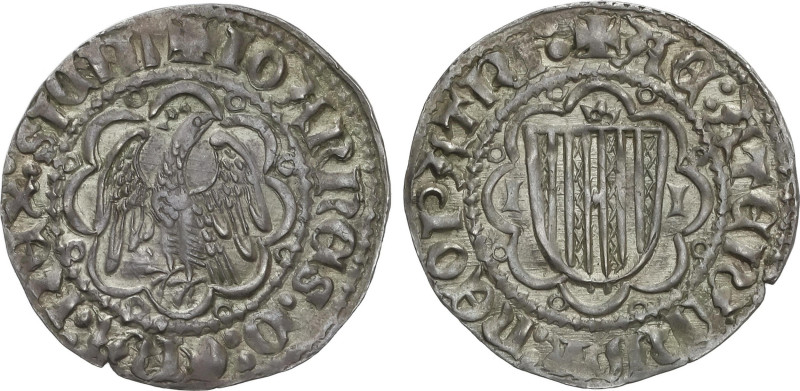 Pirral. JOAN II. MESSINA. SICILIA. Anv.: +IOANNES:D:GRA:REX:SICILI. Águila con a...