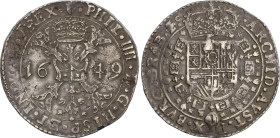 Patagón. 1649. AMBERES. BRABANTE. 27,85 grs. AR. (Pequeñas hojitas). Pátina. Vti-952; Vanhoudt-645; Tauler2582. MBC.