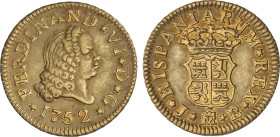 1/2 Escudo. 1752. MADRID. J.B. 1,75 grs. AC-555. MBC+.