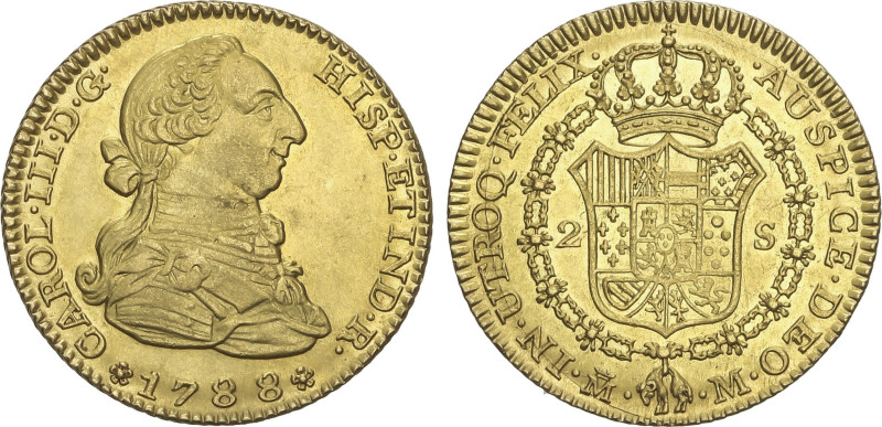 2 Escudos. 1788. MADRID. M. 6,69 grs. Restos de brillo original. AC-1578. EBC/EB...