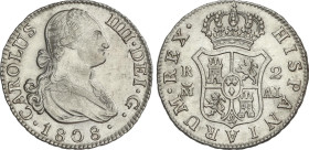2 Reales. 1808. MADRID. A.I. 5,86 grs. AC-619; 980. EBC/EBC-.