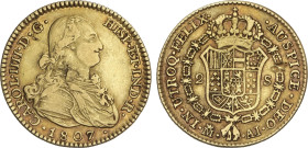 2 Escudos. 1807. MADRID. A.I. 6,68 grs. (Hojitas). AC-1318. MBC.