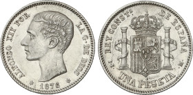 1 Peseta. 1876 (*18-76). D.E.-M. ESCASA. EBC-/MBC+.