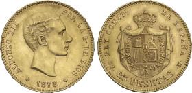 25 Pesetas. 1878 (*18-78). D.E.-M. EBC.