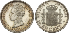 50 Céntimos. 1904 (*1-0). P.C.-V. Pátina y brillo original. SC.