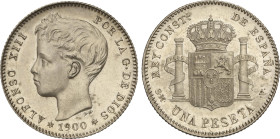 1 Peseta. 1900 (*19-00). S.M.-V. Brillo original. SC.