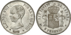 5 Pesetas. 1889 (*18-89). M.P.-M. EBC-.