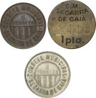 Serie 3 monedas 1 Pesseta. SEGARRA DE GAIÀ. AE, Cuni y Latón. AC-36, 37, 39; Vti-L41/L43. EBC.