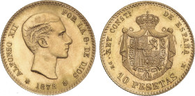 10 Pesetas. 1878 (*19-62). D.E.-M. SC.