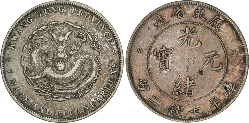 Dollar. S/F (1890-1908). KUANG HSU. KWANG TUNG. 26,66 grs. AR. Encapsulada por N...