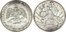 1 Peso. 1912. AR. Caballito. Encapsulada por ANACS como MS 61. Ligera pátina y brillo original. BONITA PIEZA. KM-453. SC-.