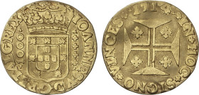 1.000 Reis. 1714. JOAO V. 1,9 grs. AU. Fr-98; KM-182. MBC.