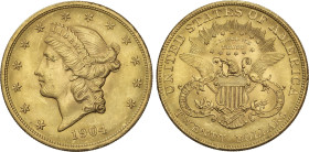 20 Dollars. 1904. 33,39 grs. AU. Liberty Head. (Leves golpecitos). Fr-177; KM-74.3. EBC.