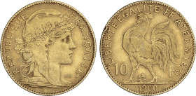 10 Francs. 1900. III REPUBLIQUE. 3,22 grs. AU. Fr-597; KM-846. MBC.