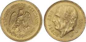 10 Pesos. 1959. 8,3 grs. AU. Hidalgo. Reacuñación (Restrike). Fr-166R; KM-473. SC-.