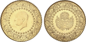 25 Kurush. 1973. 1,72 grs. AU. Kemal Atatürk. (Leves golpecitos). Fr-212; KM-870. EBC+.